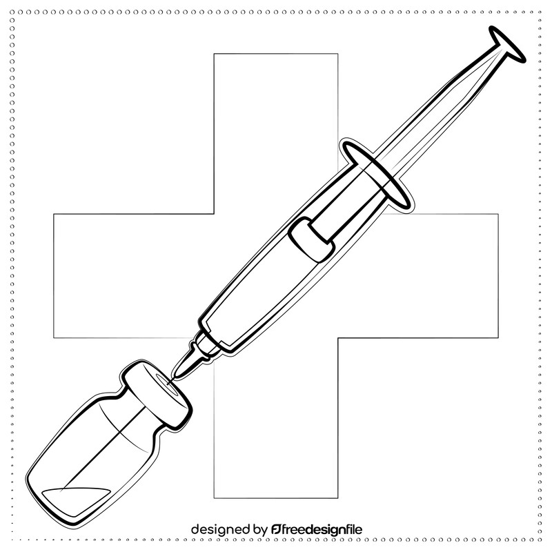 Flu shot black and white vector