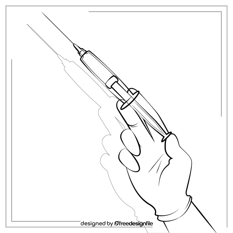 Flu shot black and white vector