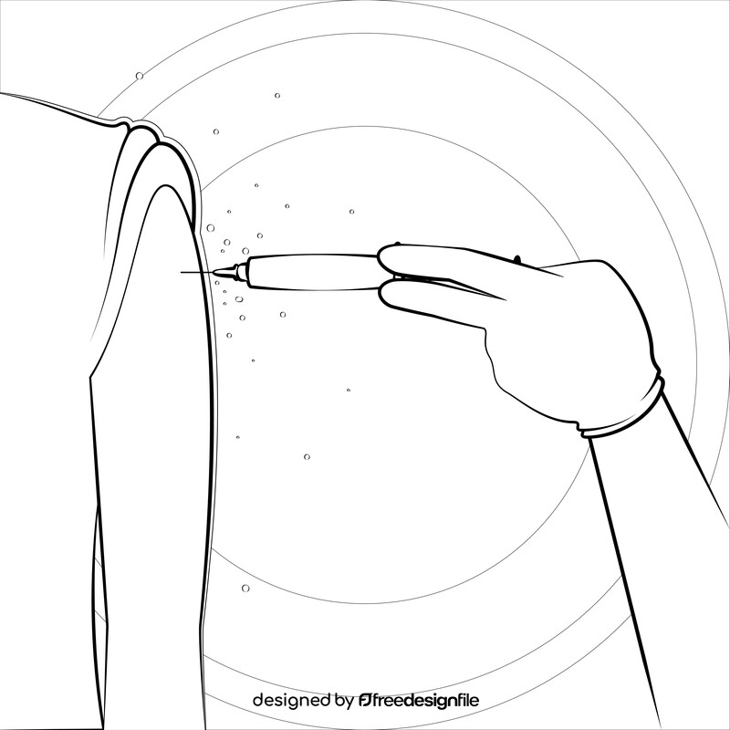 Flu shot black and white vector