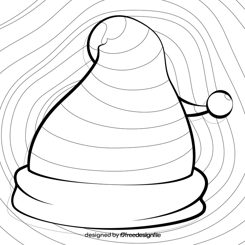 Elf hat drawing black and white vector