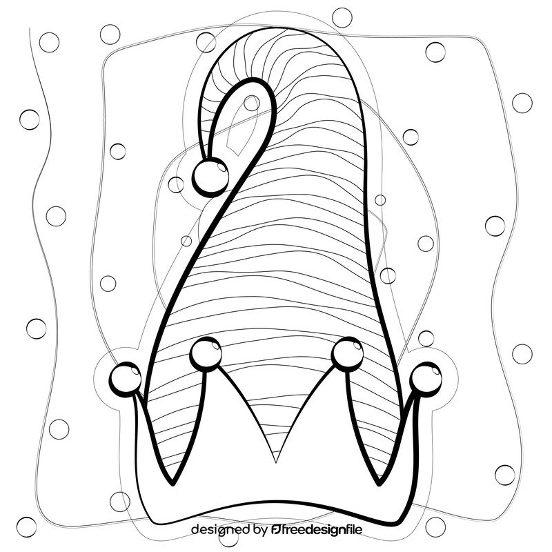 Elf hat drawing outline black and white vector