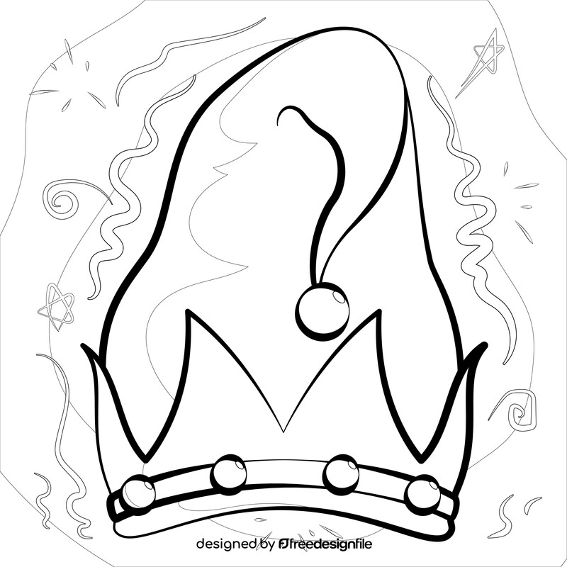 Elf hat black and white vector