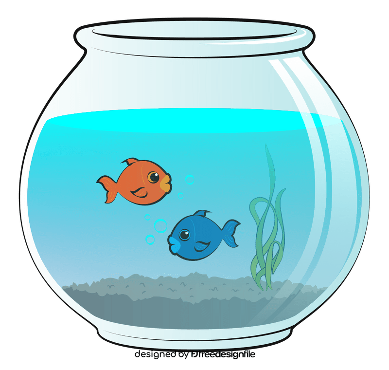 Fish bowl drawing clipart