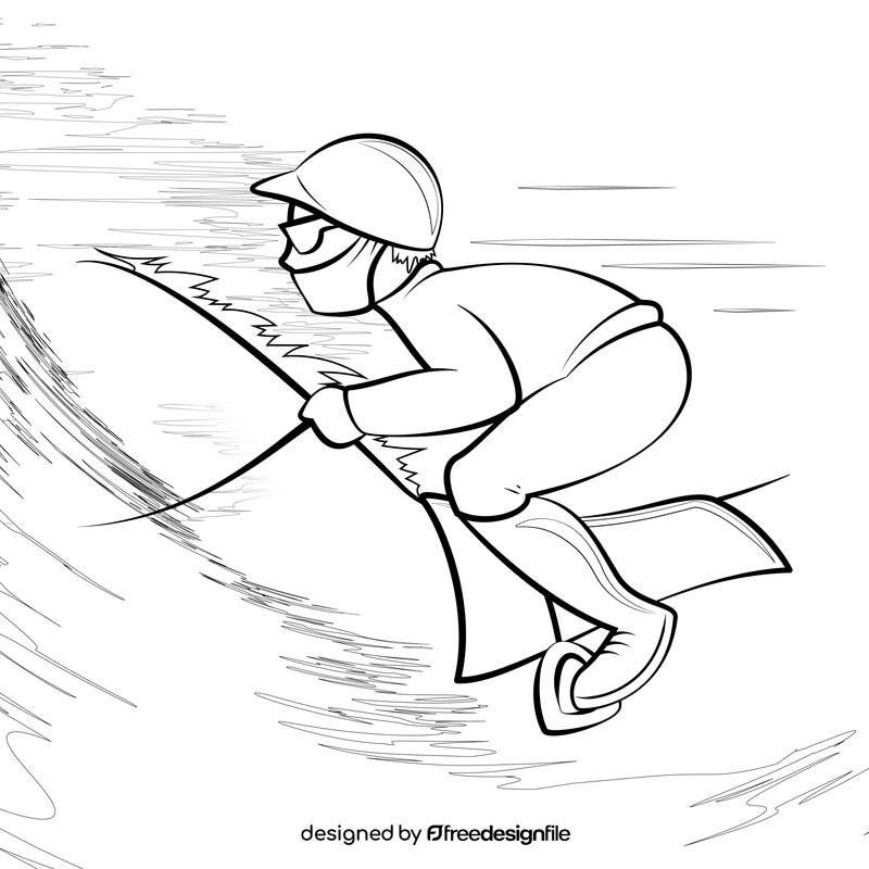 Horse Racing Jockey drawing black and white vector