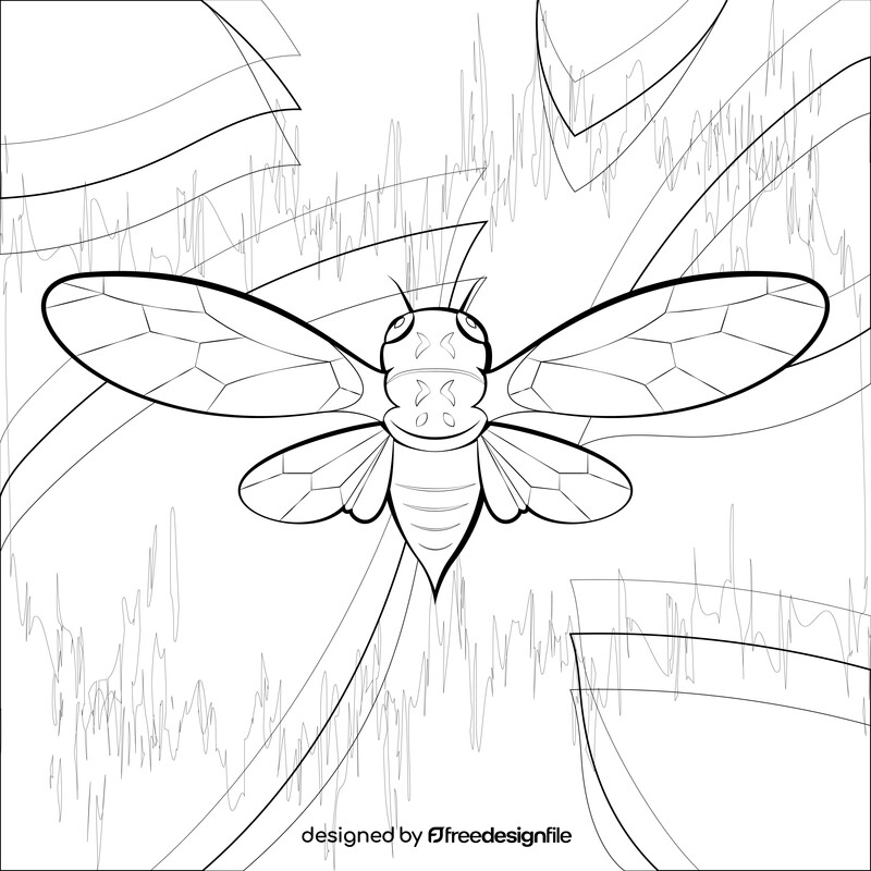 Cicada outline black and white vector