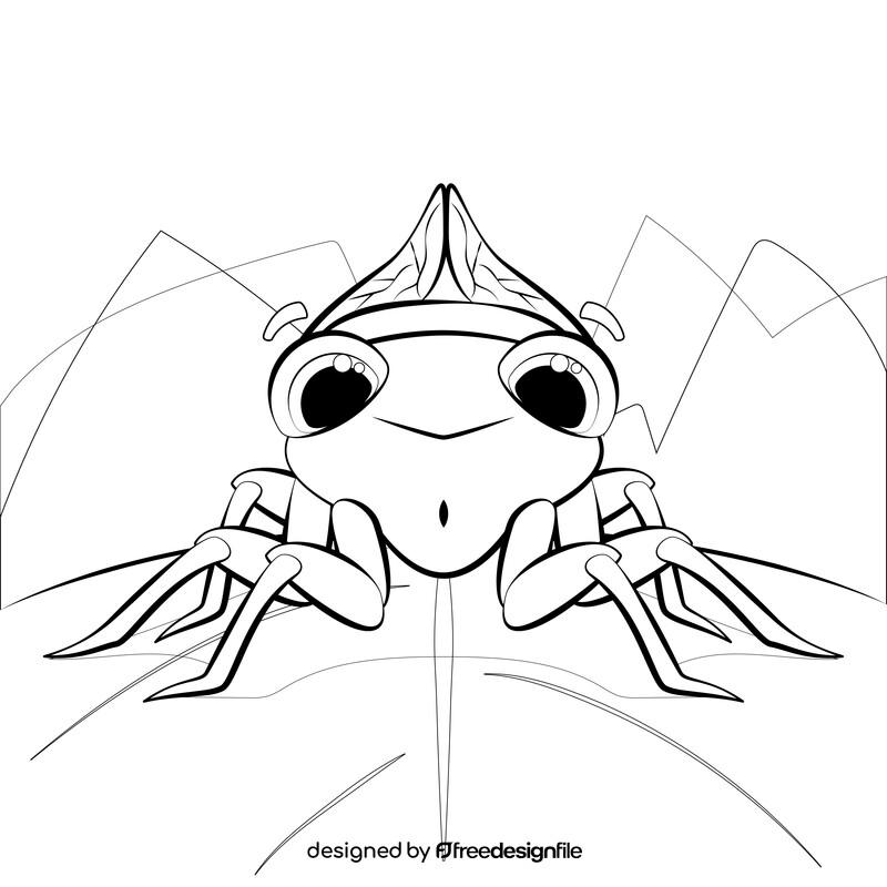 Cicada outline black and white vector