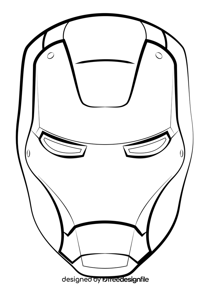 Iron man drawing black and white clipart