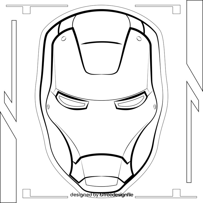 Iron man drawing black and white vector