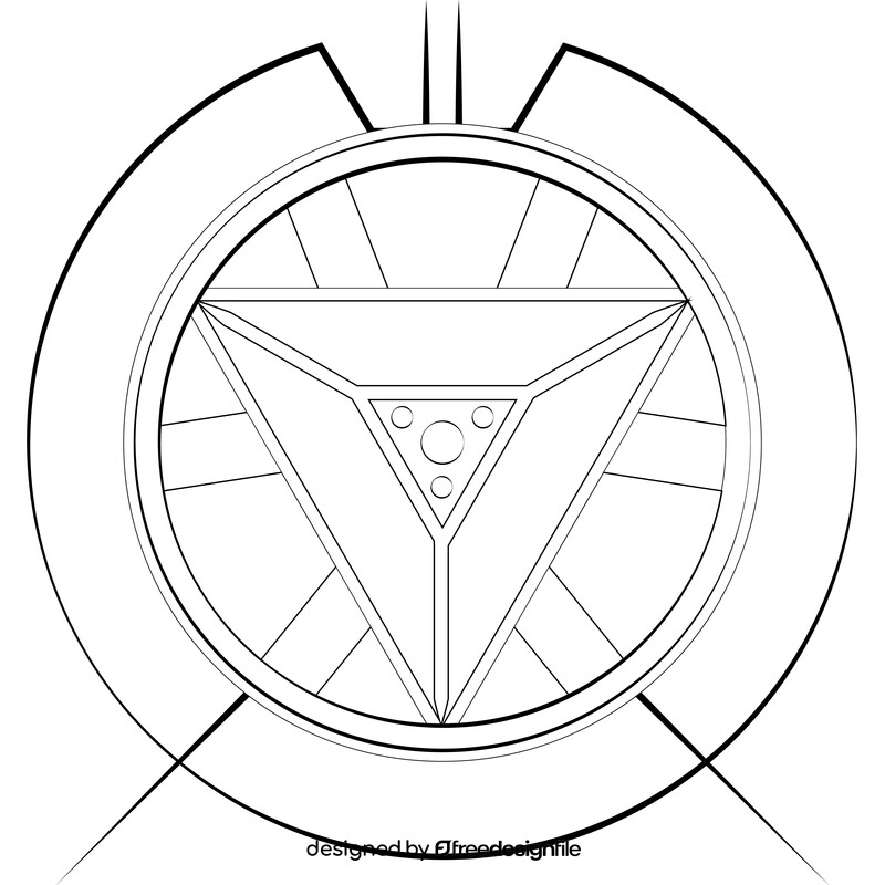 Iron man heart black and white vector