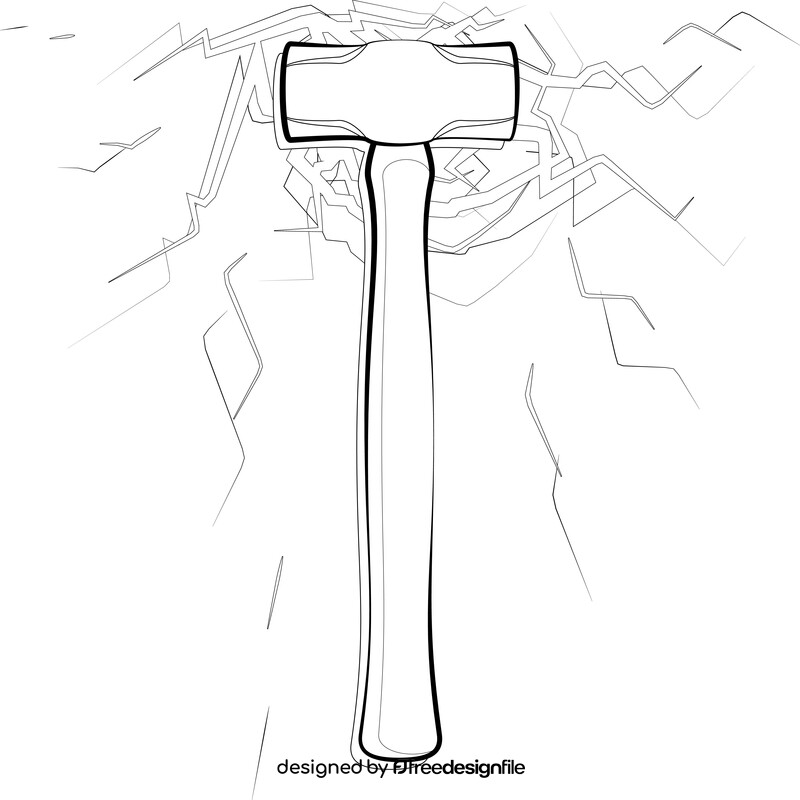 Sledge hammer drawing black and white vector