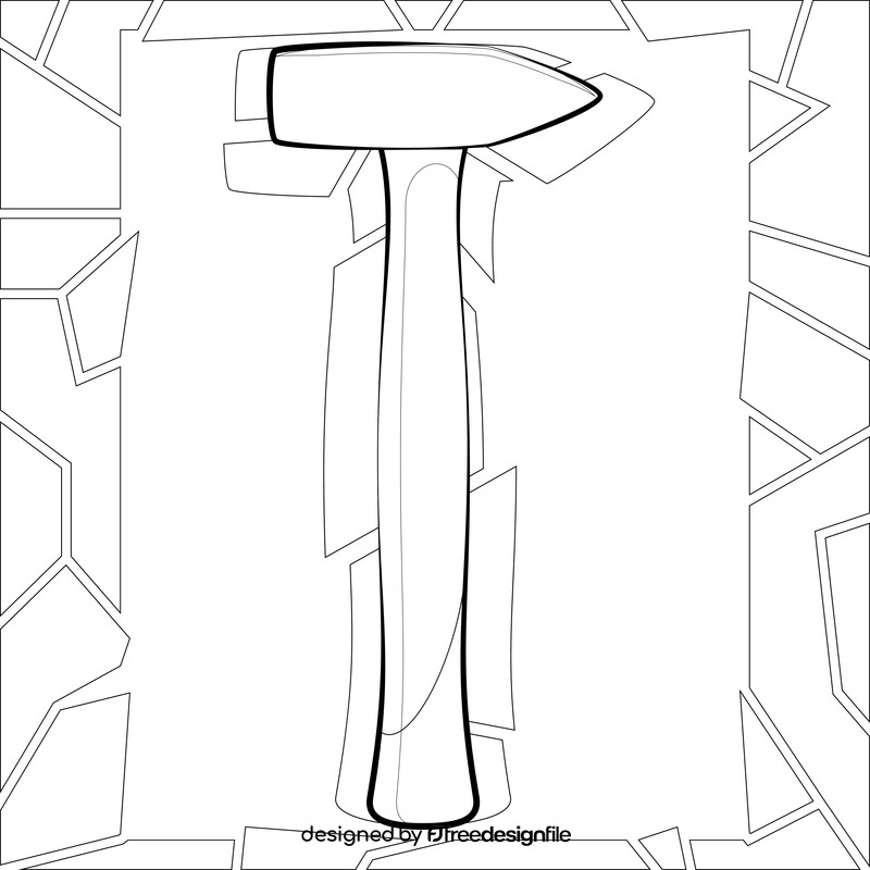 Hammer drawing black and white vector