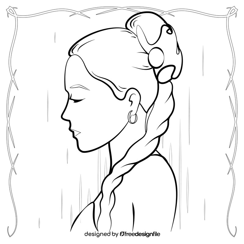 Princess leia black and white vector