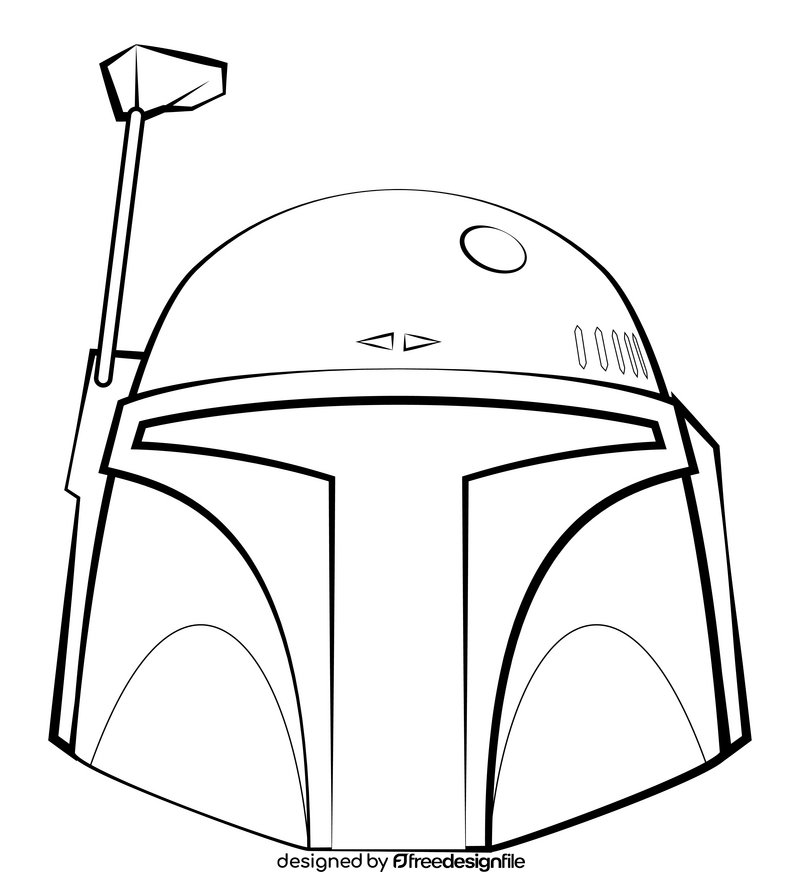 Boba fett drawing black and white clipart