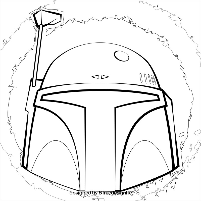 Boba fett drawing outline black and white vector