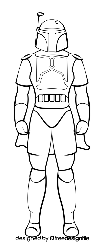 Star wars boba fett drawing black and white clipart free download