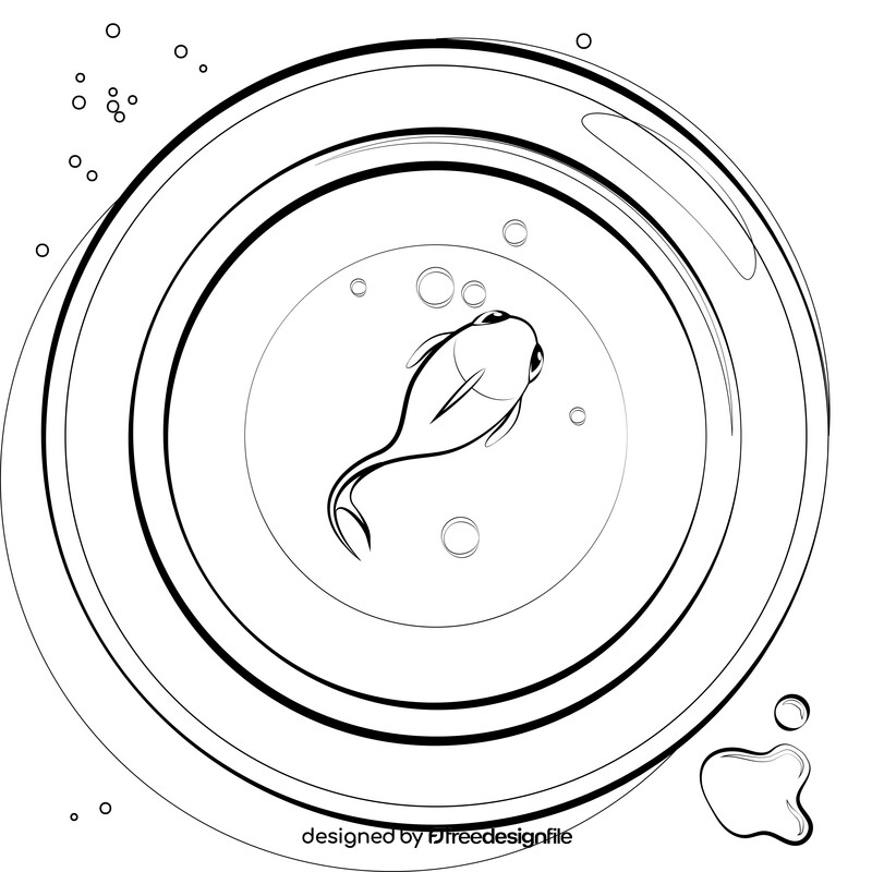 Fish bowl black and white vector