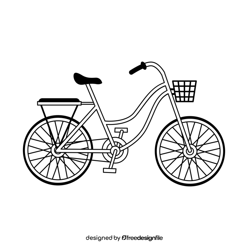 Bicycle black and white clipart