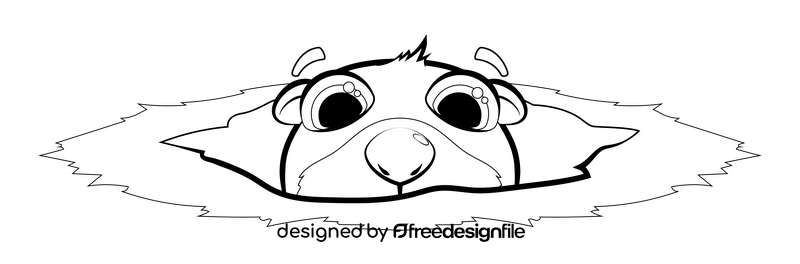 Groundhog day drawing black and white clipart