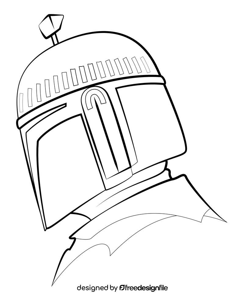 Boba fett black and white clipart