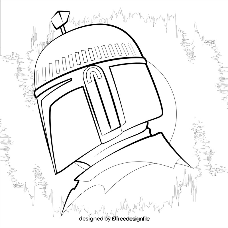 Boba fett drawing outline black and white vector