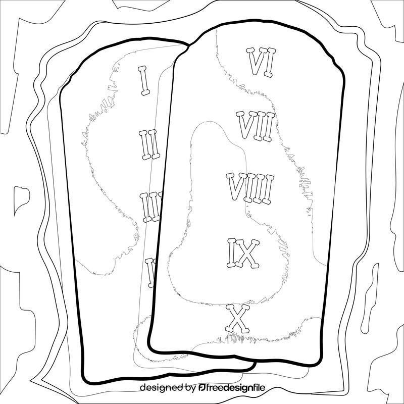 Ten commandments drawing black and white vector