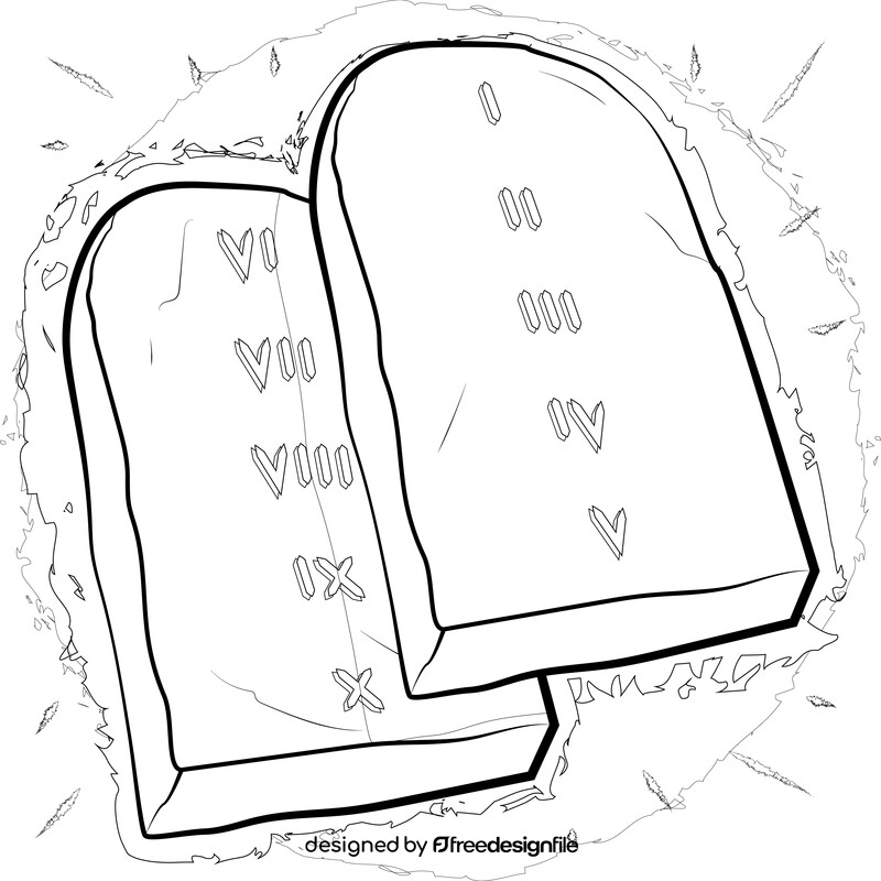 Ten commandments drawing black and white vector