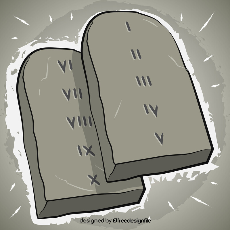 Ten commandments drawing vector