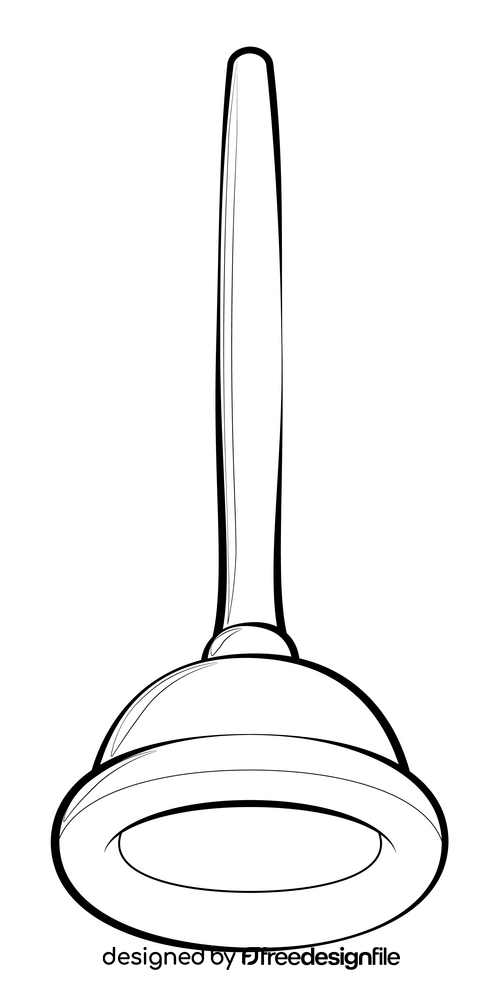 Plunger drawing black and white clipart