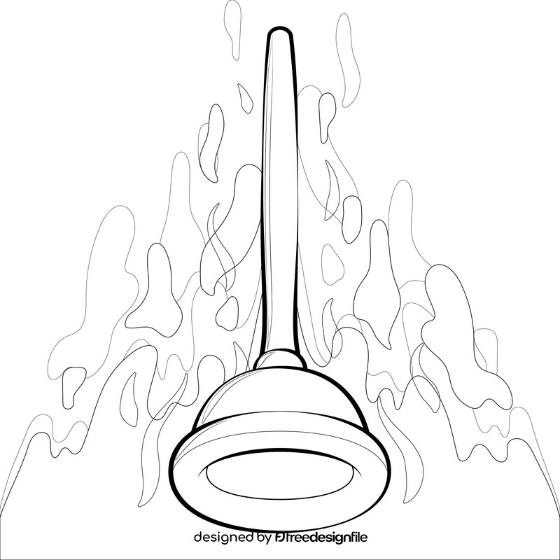 Plunger drawing black and white vector