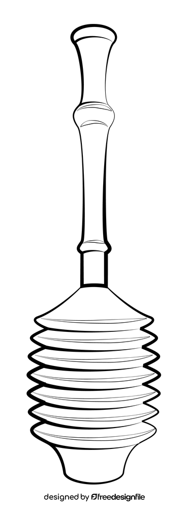 Toilet plunger black and white clipart