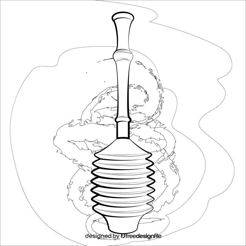 Toilet plunger drawing black and white vector