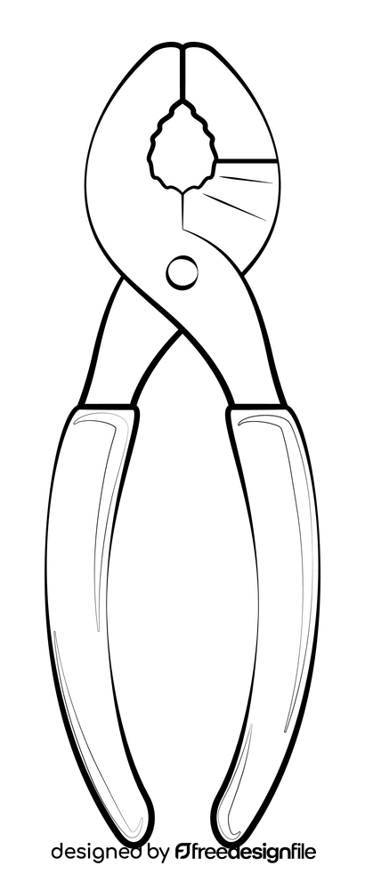 Pliers drawing black and white clipart