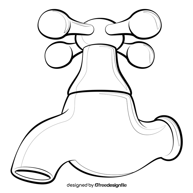 Faucet drawing black and white clipart