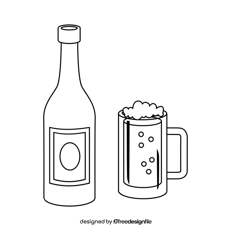 Dutch beer black and white clipart