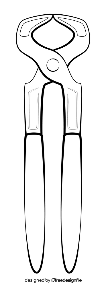 Pliers drawing black and white clipart