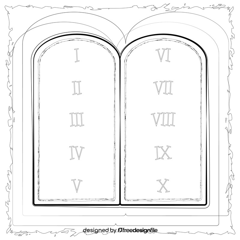 Ten commandments drawing black and white vector