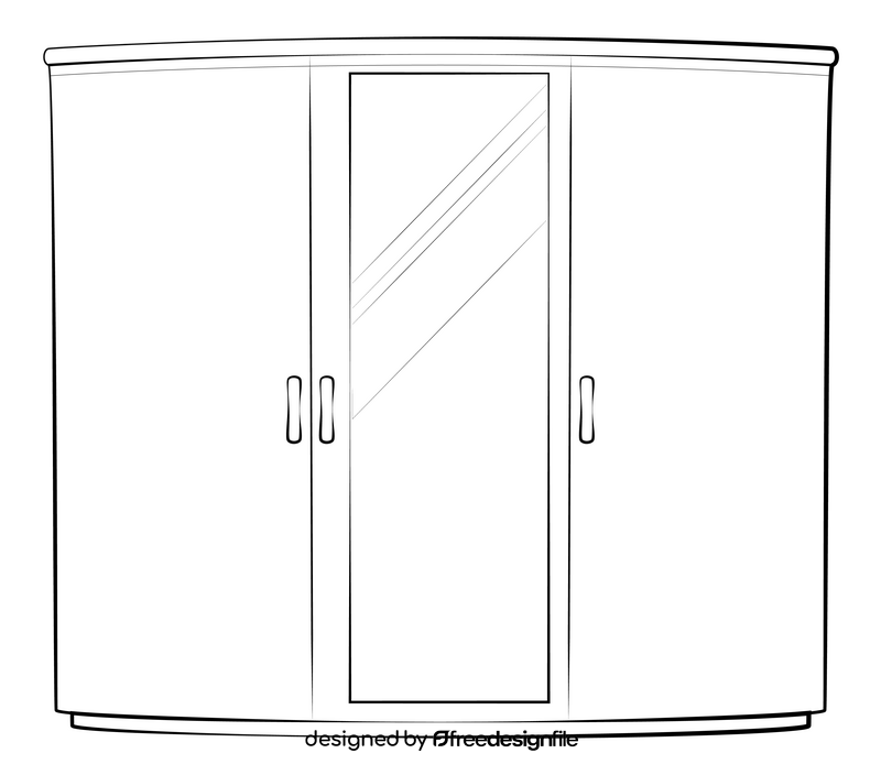 Wardrobe drawing black and white clipart