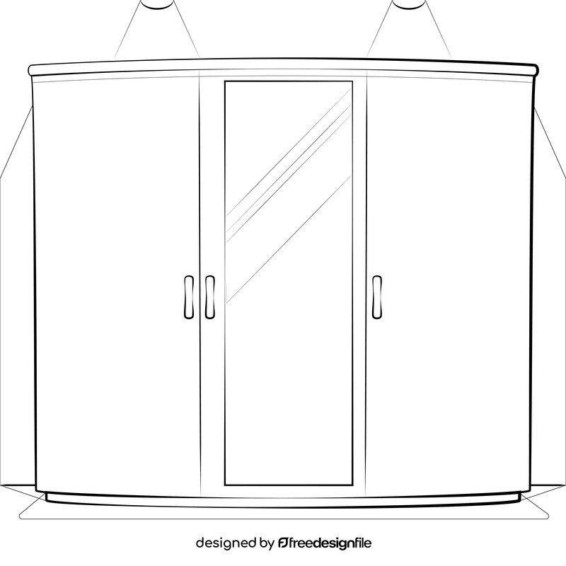 Wardrobe drawing outline black and white vector