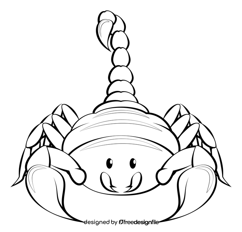 Scorpion black and white clipart