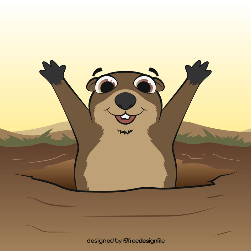 Groundhog day drawing vector