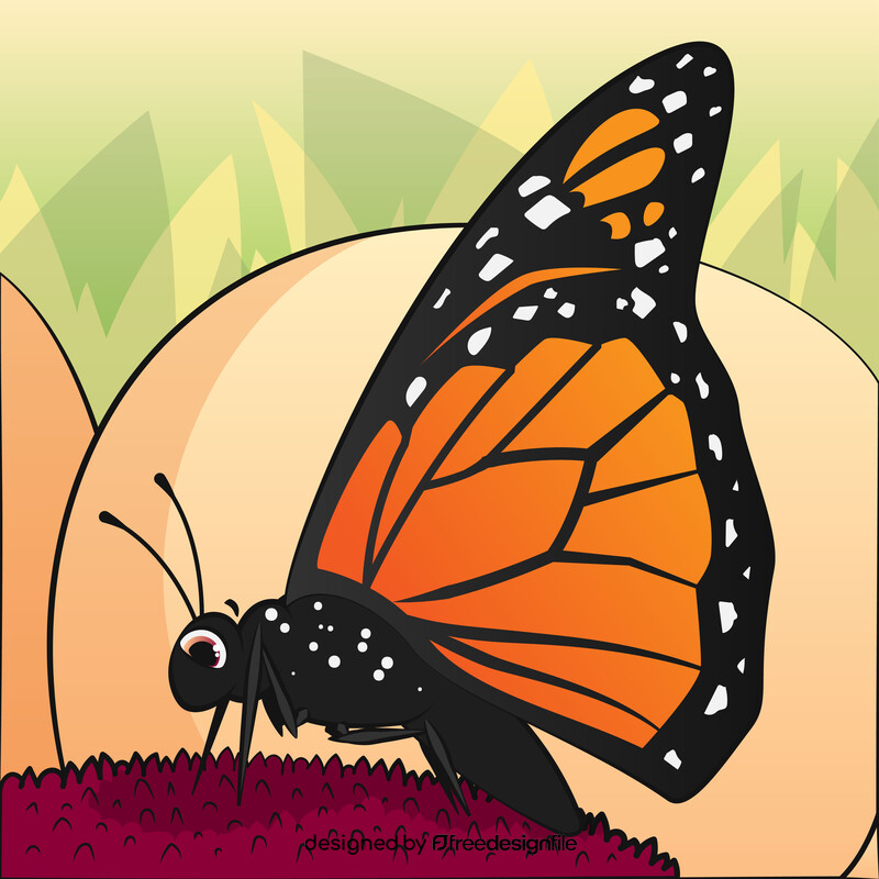 Monarch butterfly drawing vector