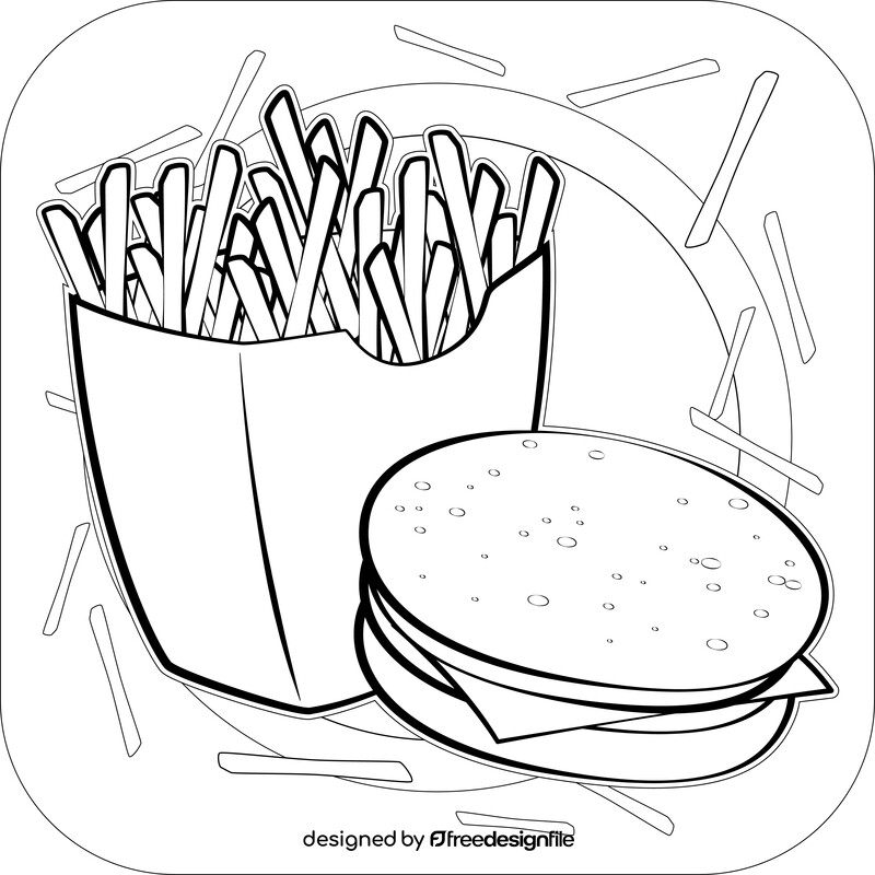 Junk food drawing black and white vector