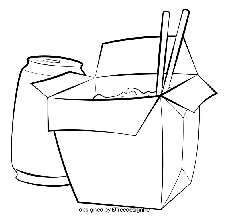 Junk food drawing black and white clipart