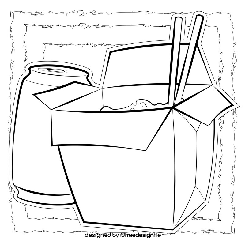 Junk food drawing outline black and white vector