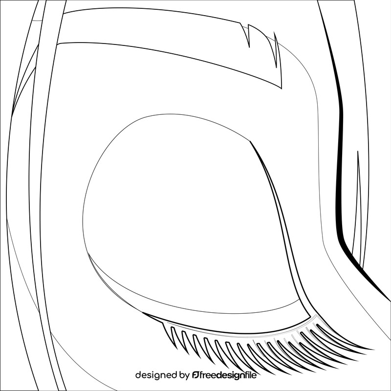 Eyelashes drawing black and white vector