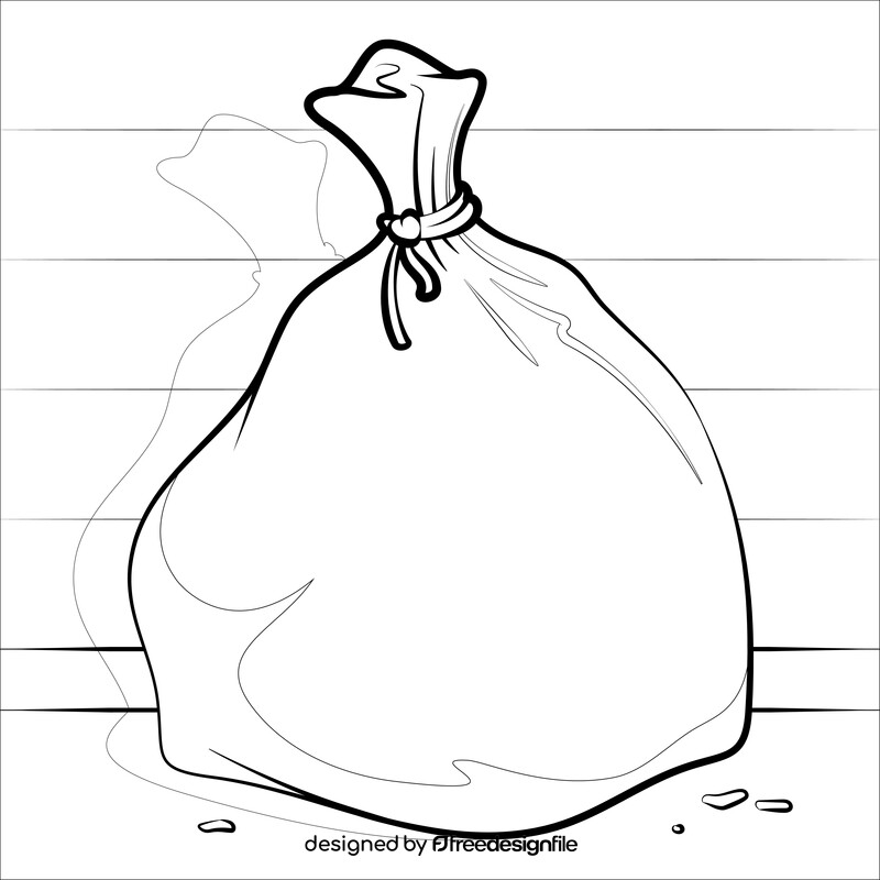 Garbage bag drawing black and white vector