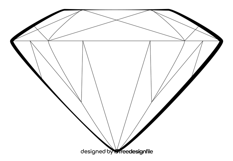 Diamond black and white clipart