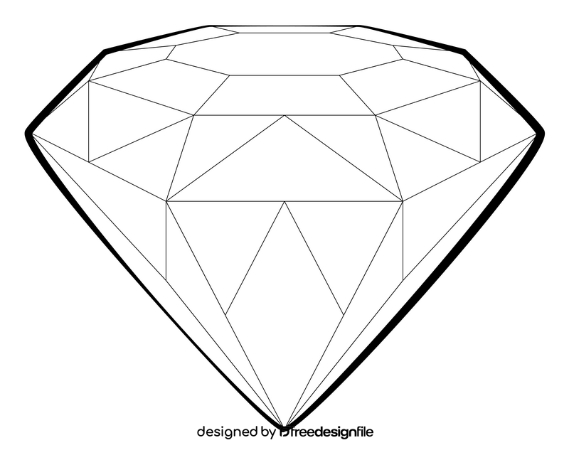 Diamond drawing black and white clipart