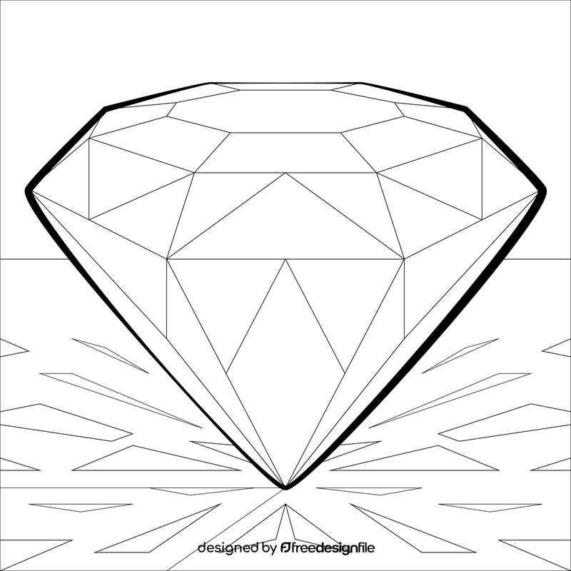 Diamond drawing black and white vector