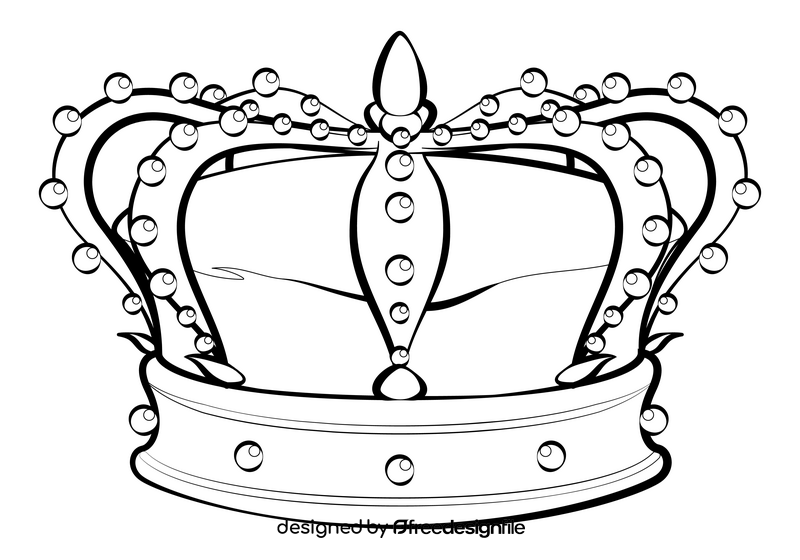 King crown drawing black and white clipart